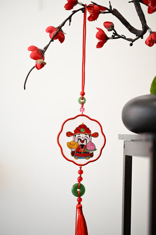 雙面繡掛飾-小財神