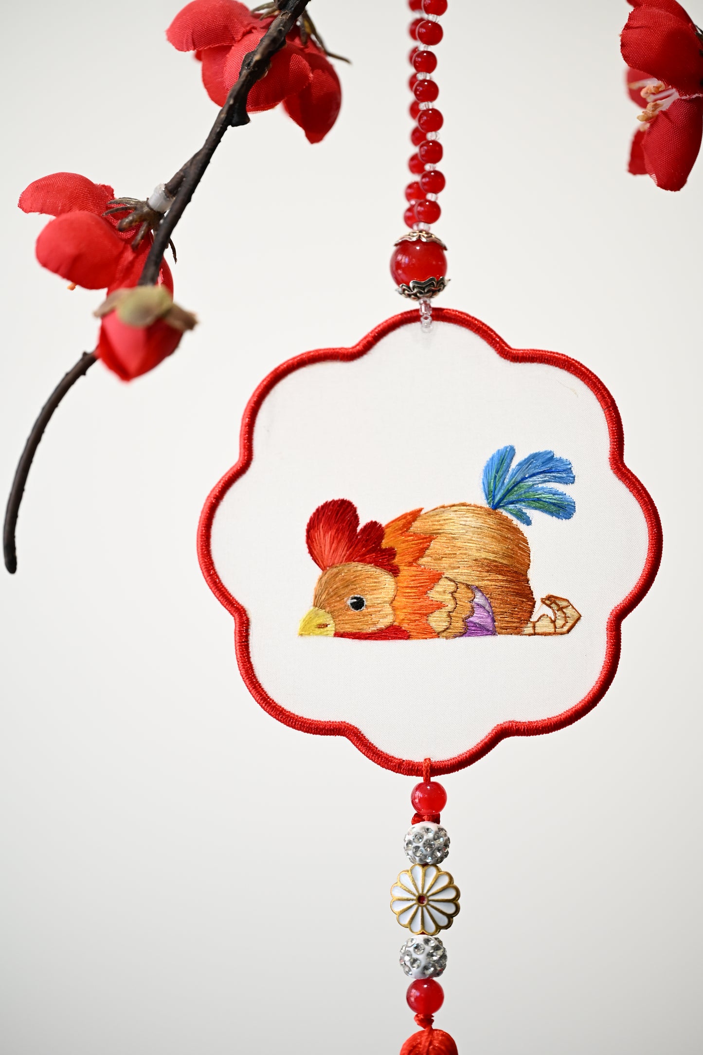 雙面繡掛飾-十二生肖-雞