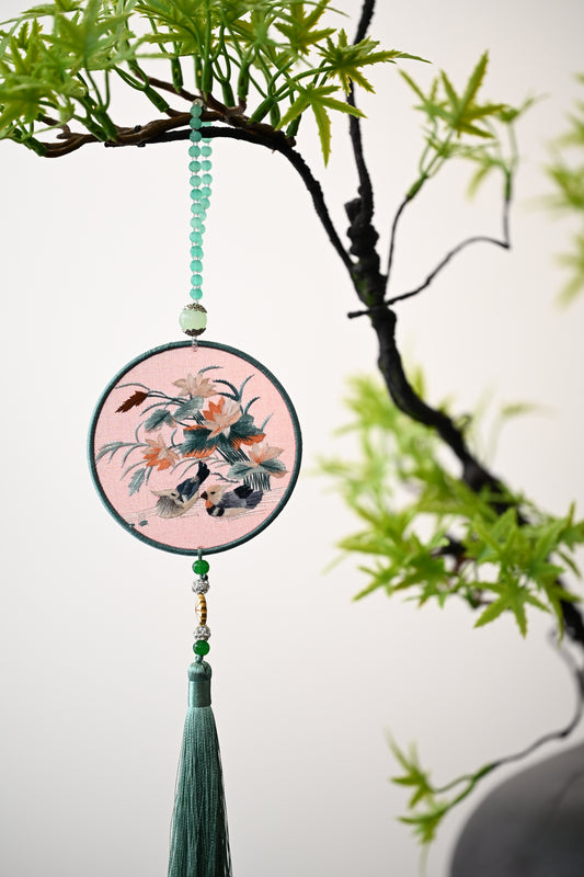 雙面繡掛飾-鴛鴦戲水