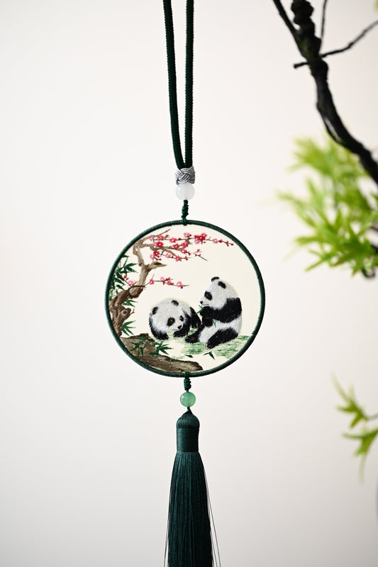 雙面繡掛飾-熊貓