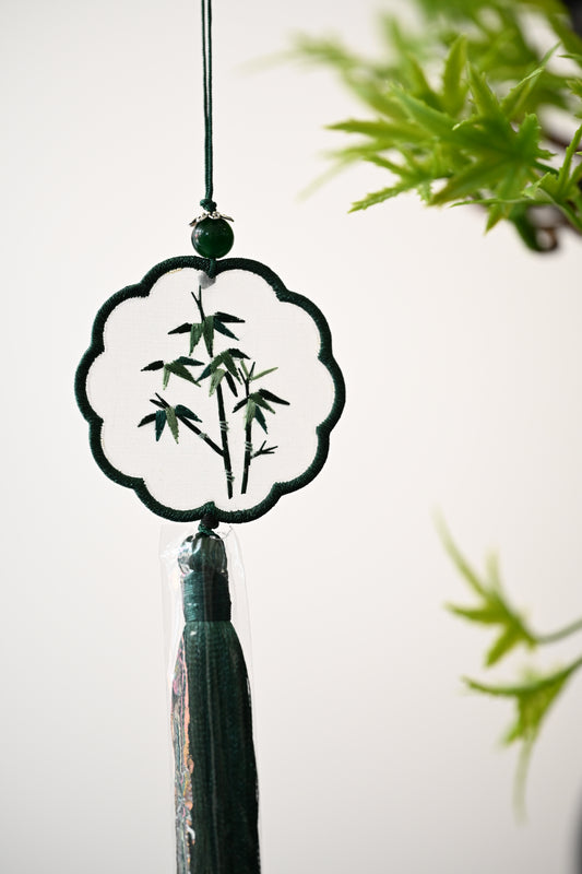 迷你雙面繡掛飾-竹