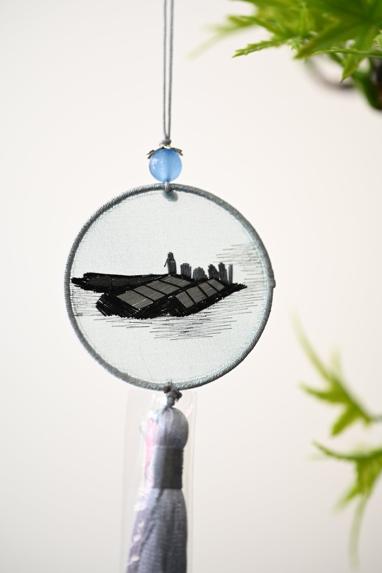 迷你雙面繡掛飾-船影