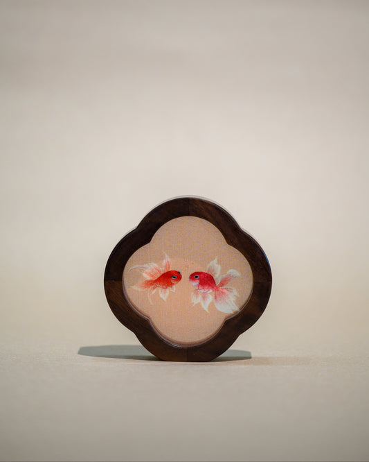 迷你雙面繡擺件-金魚