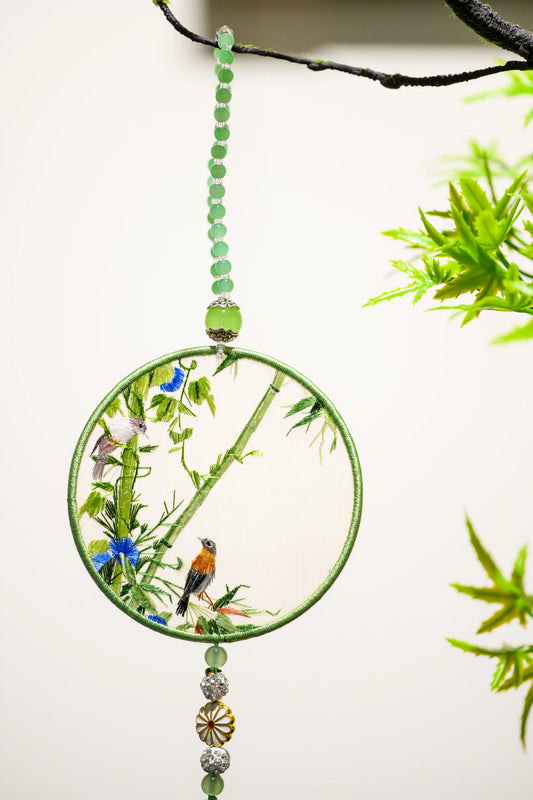 雙面繡掛飾-林中鳥
