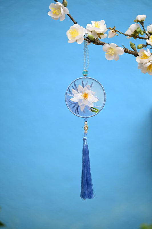 雙面繡掛飾-曇花