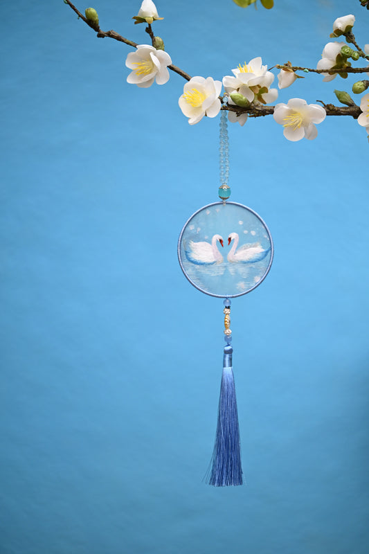 雙面繡掛飾-白天鵝