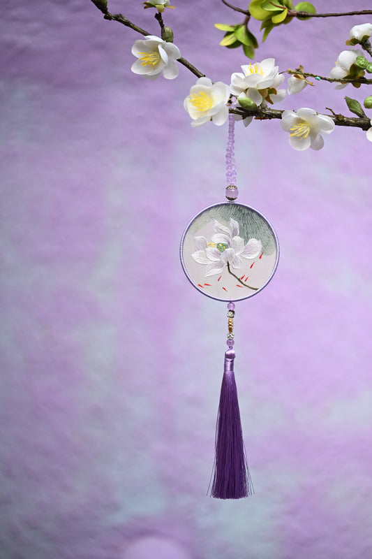 雙面繡掛飾-白蓮花