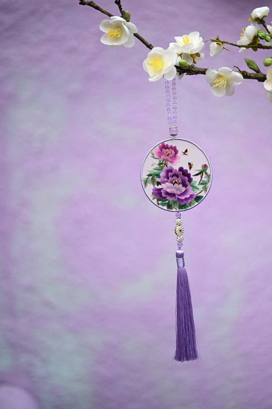 雙面繡掛飾-牡丹