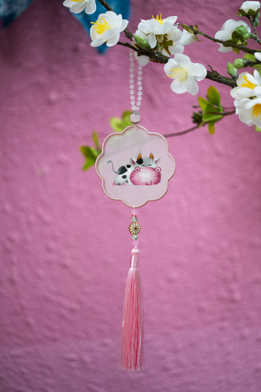 雙面繡掛飾-十二生肖-牛