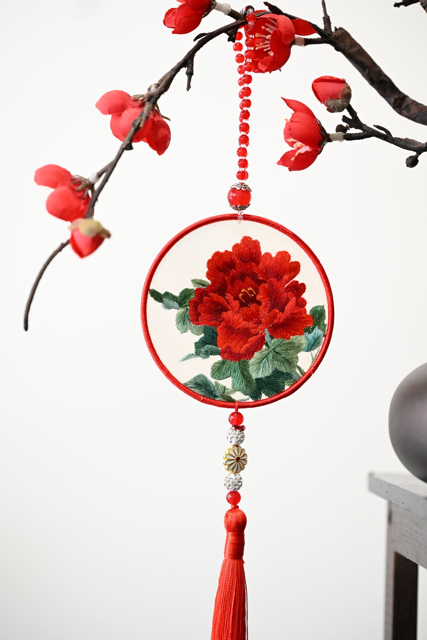 雙面繡掛飾-牡丹