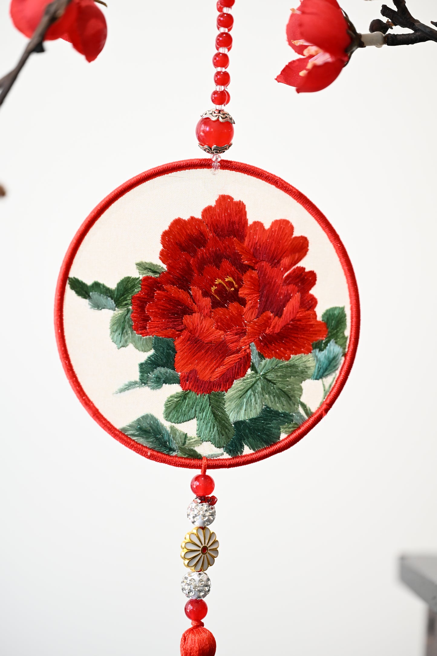 雙面繡掛飾-牡丹