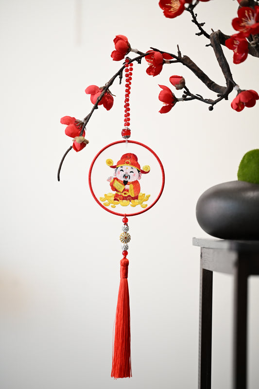 雙面繡掛飾-小財神