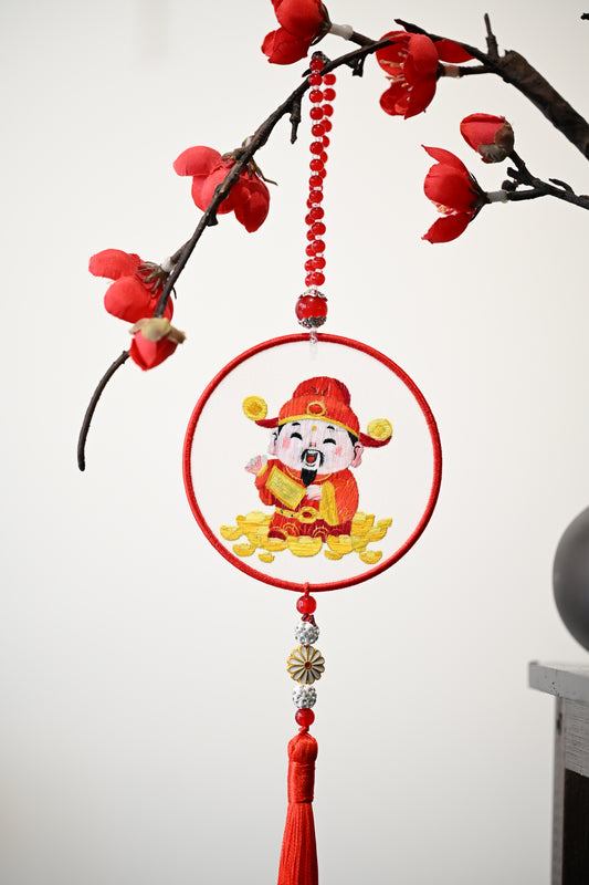雙面繡掛飾-小財神