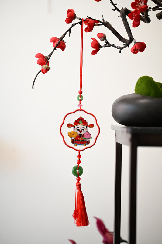 雙面繡掛飾-小財神