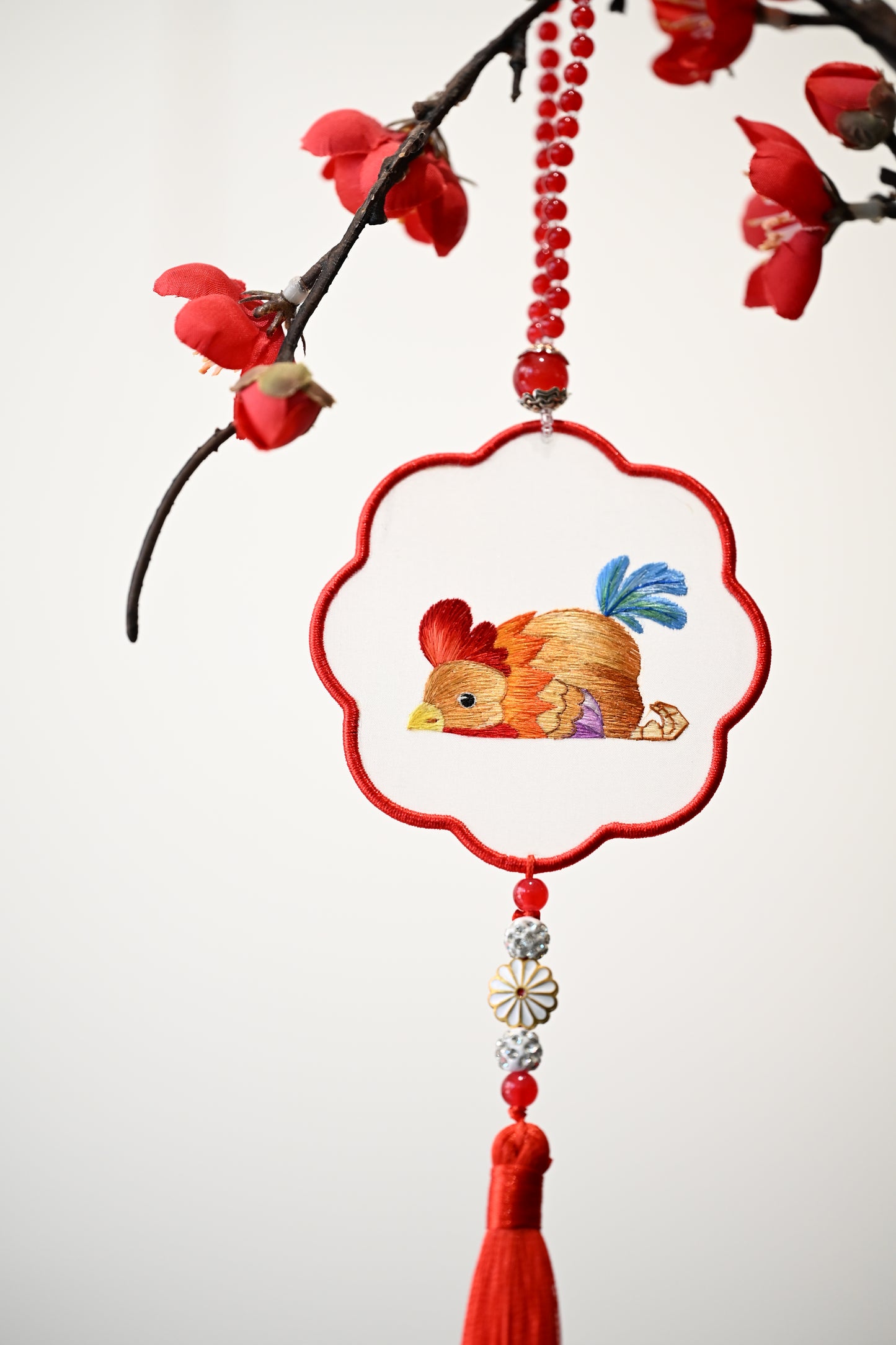 雙面繡掛飾-十二生肖-雞