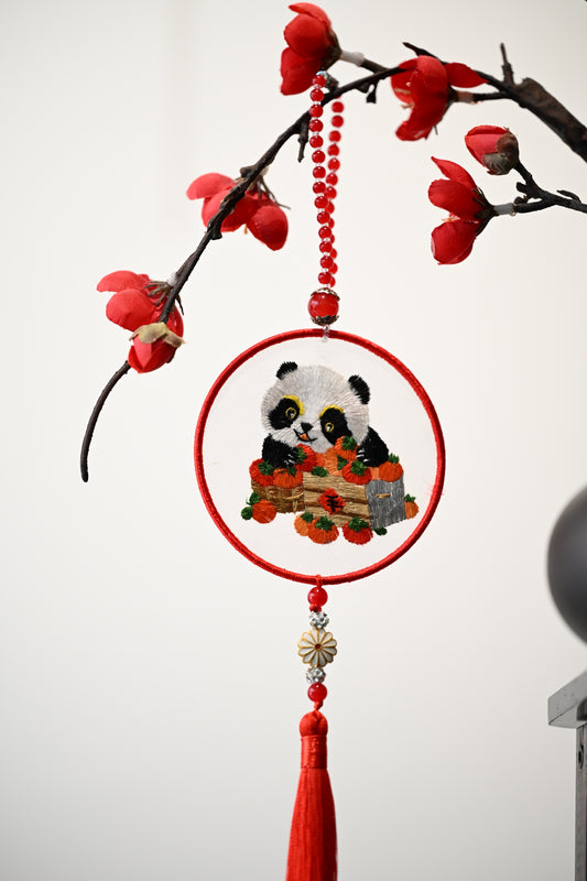 雙面繡掛飾-熊貓
