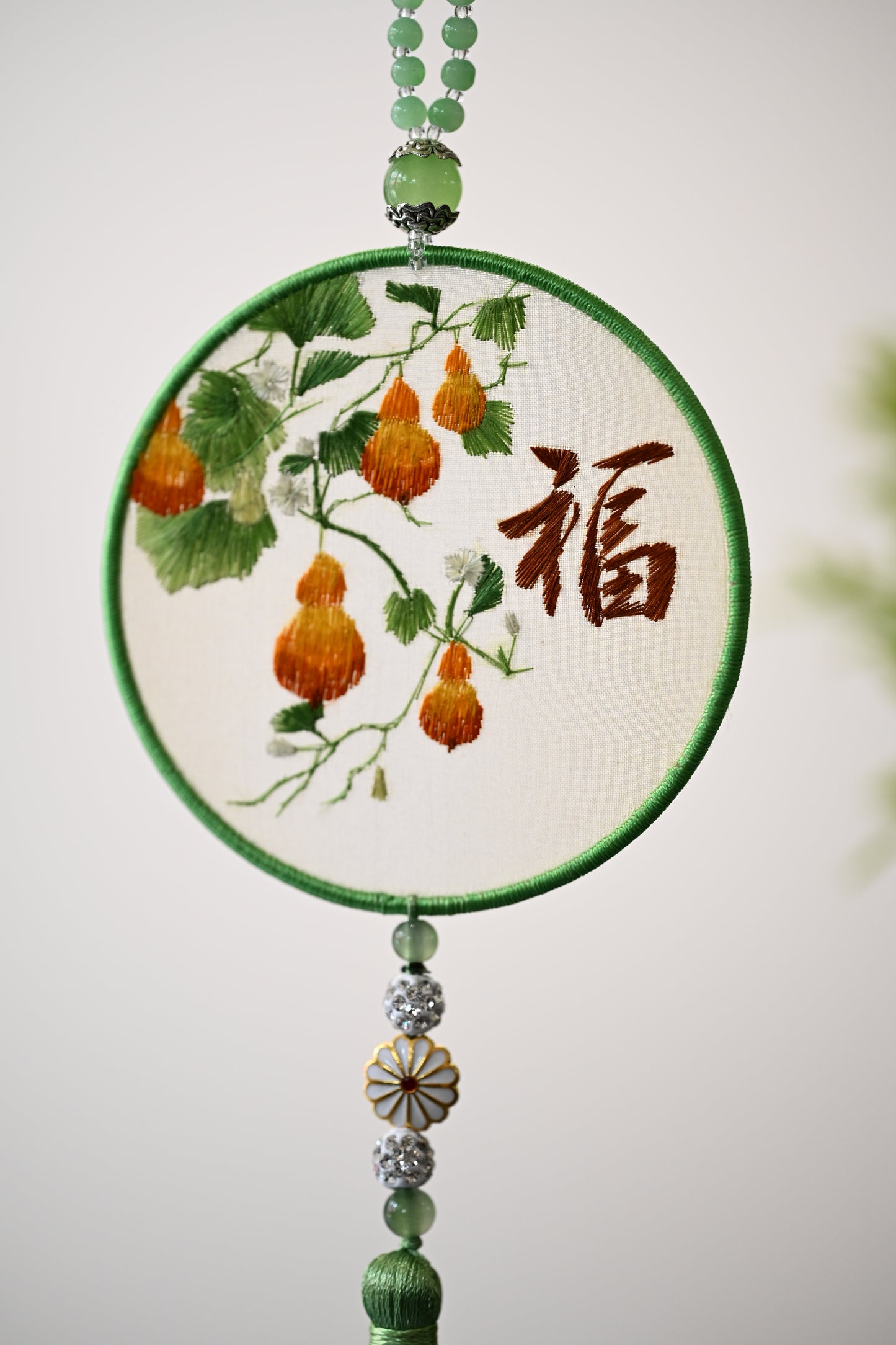 雙面繡掛飾-五福臨門