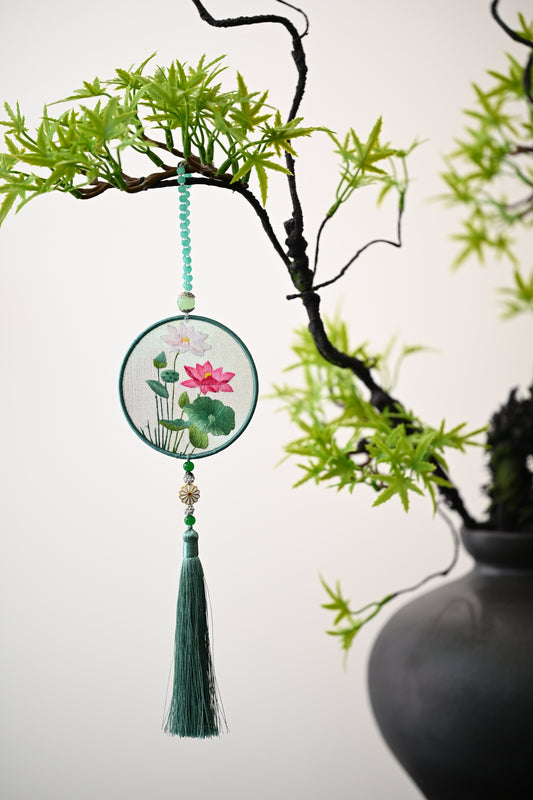 雙面繡掛飾-蓮花