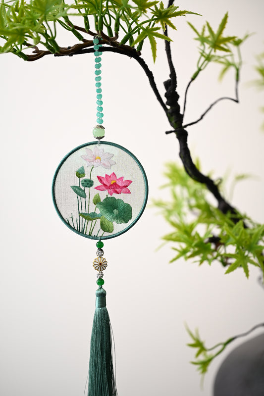 雙面繡掛飾-蓮花