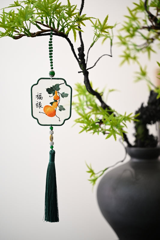 雙面繡掛飾-福祿雙全