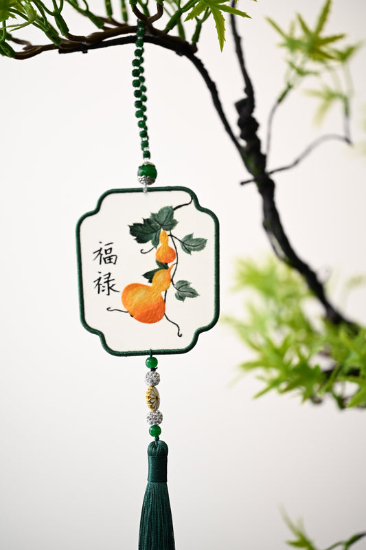 雙面繡掛飾-福祿雙全