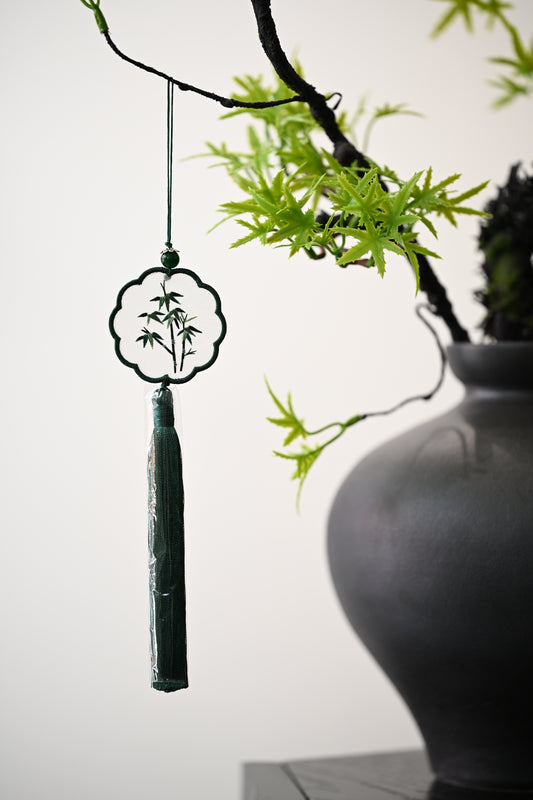 迷你雙面繡掛飾-竹