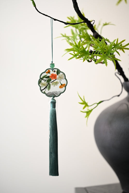 迷你雙面繡掛飾-桃花