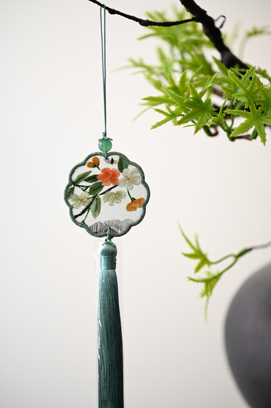 迷你雙面繡掛飾-桃花