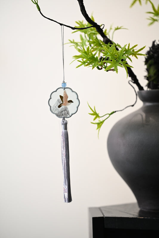 迷你雙面繡掛飾-雀