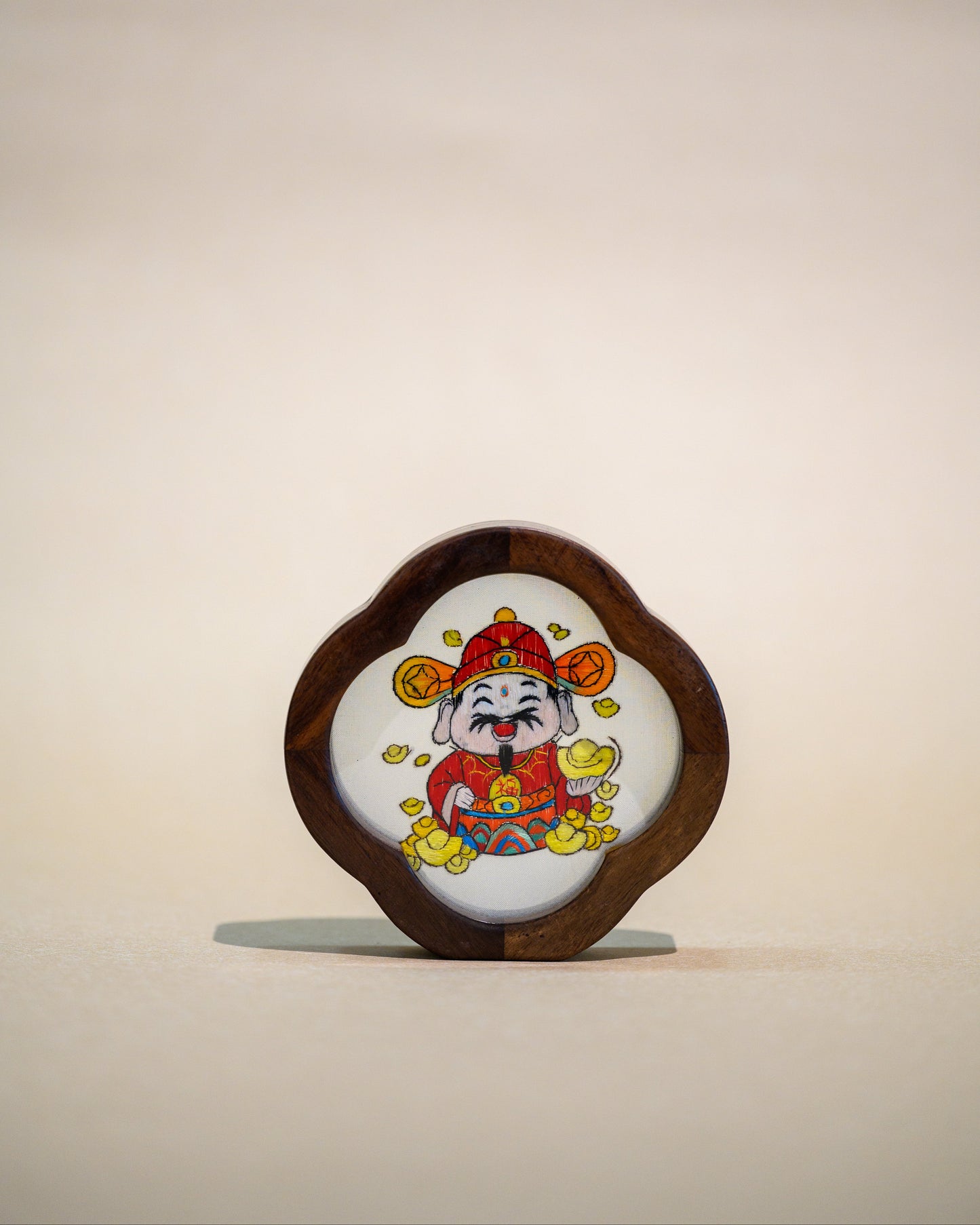 迷你雙面繡擺件-財神