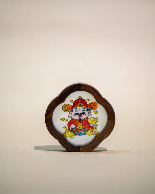 迷你雙面繡擺件-財神