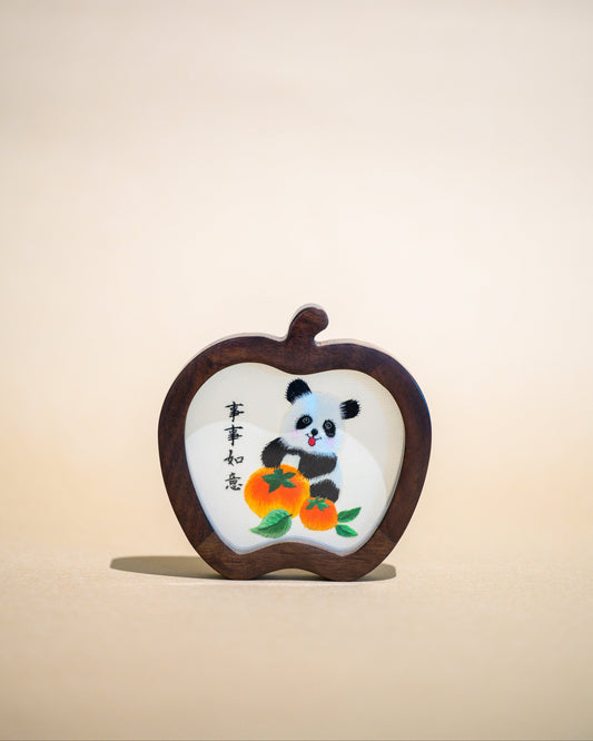 迷你雙面繡擺件-熊貓