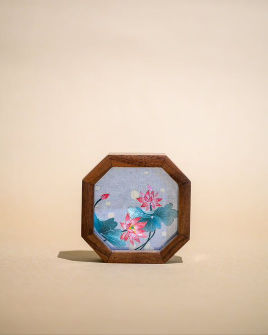 迷你雙面繡擺件-荷花