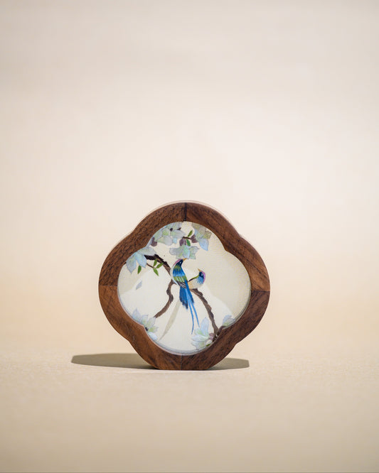 迷你雙面繡擺件-相思鳥