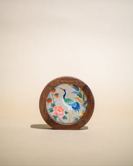 迷你雙面繡擺件-仙鶴