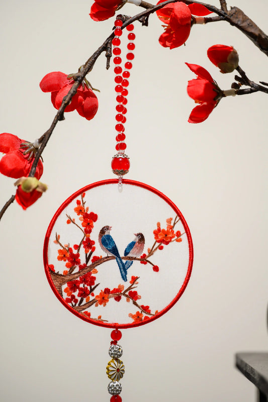 雙面繡掛飾-喜上眉梢