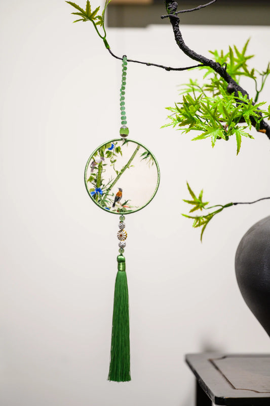 雙面繡掛飾-林中鳥